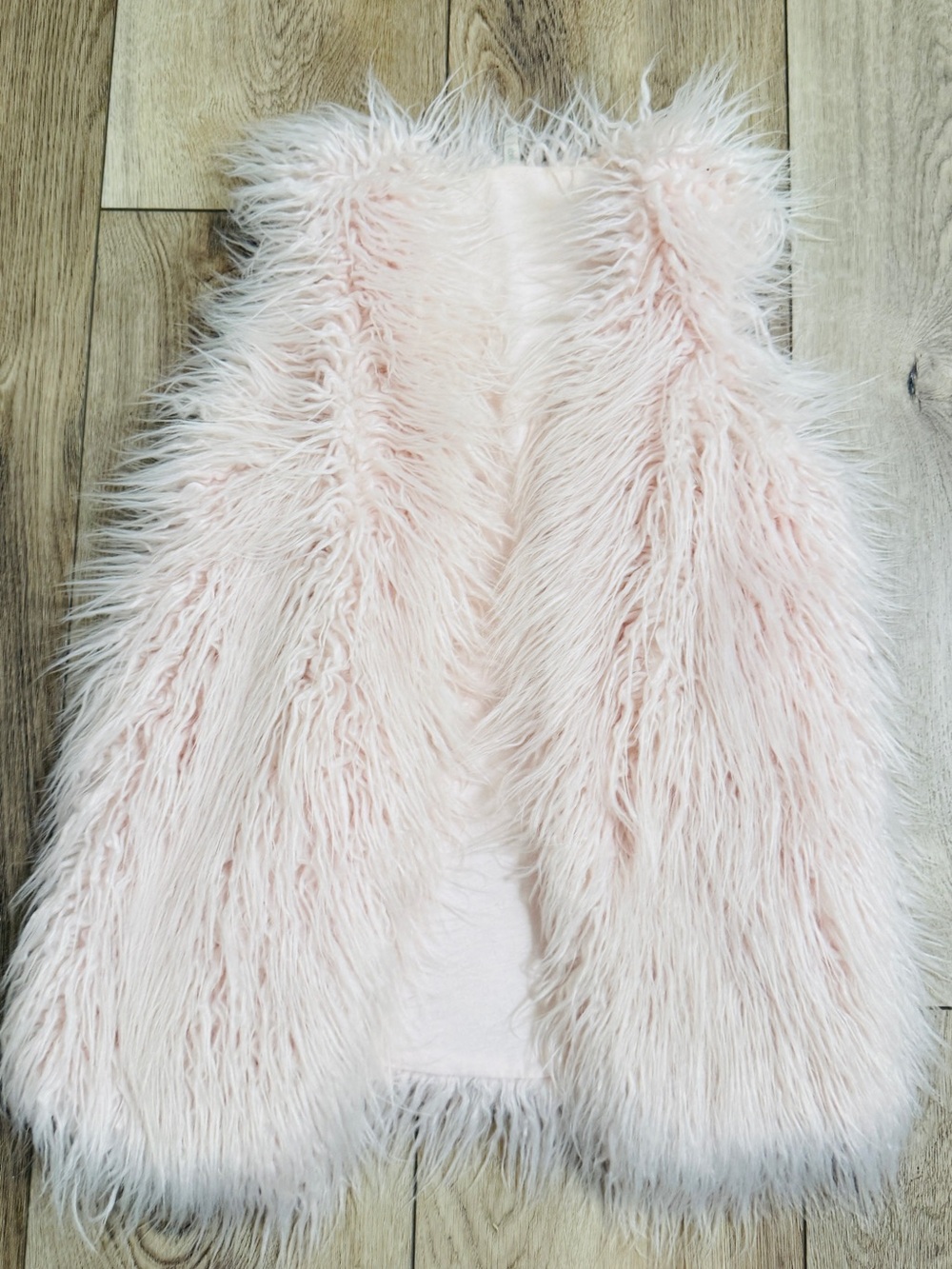 FabKids Light Pink Faux Fur Vest - Size XL